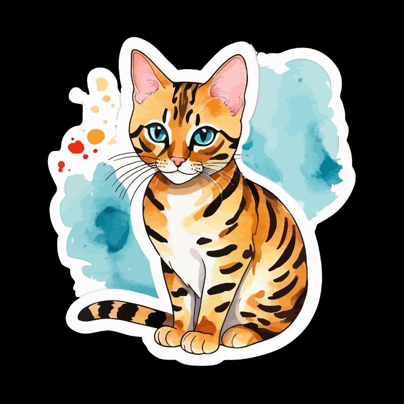 Chat du Bengale Aquarelles