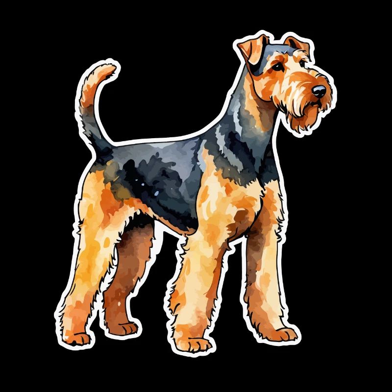 Airedale Terrier Wasserfarben