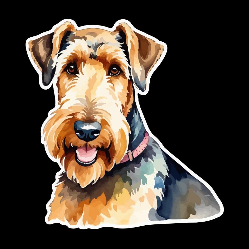 Airedale Terrier Wasserfarben