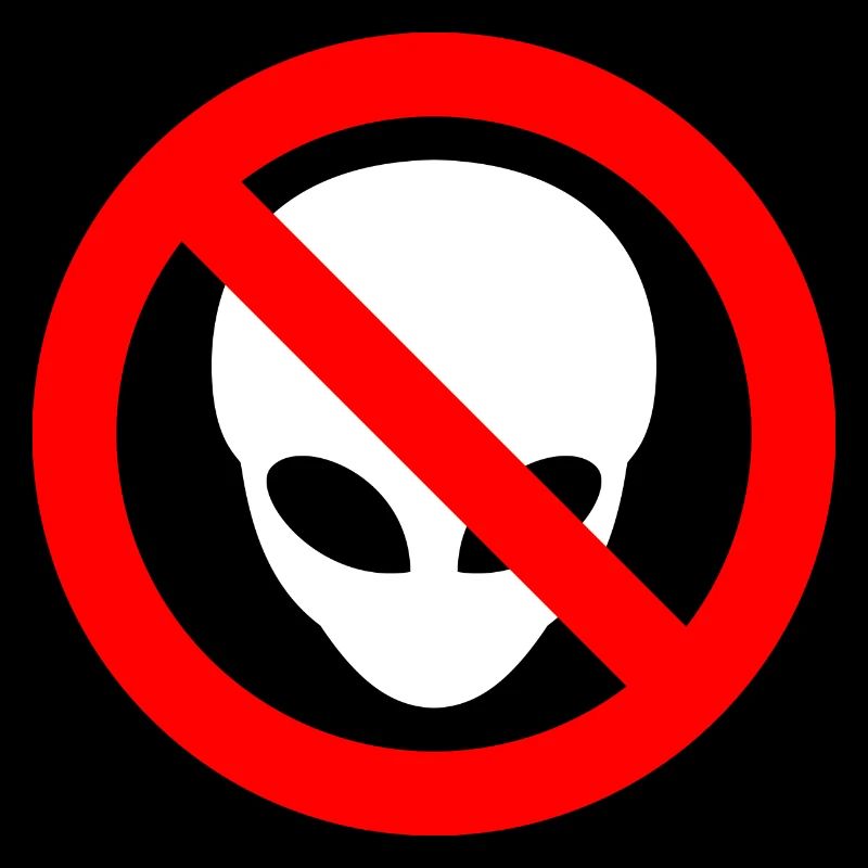 Gris Aliens Interdit Signe