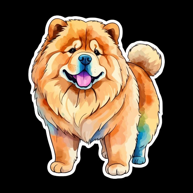 Chow Chow Wasserfarben
