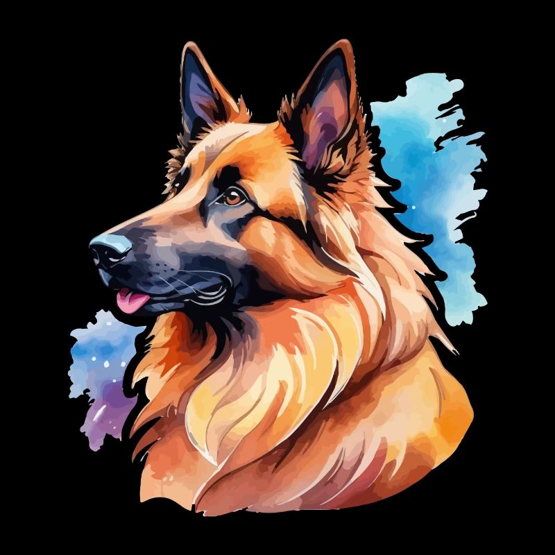Belgischer Schäferhund Wasserfarben