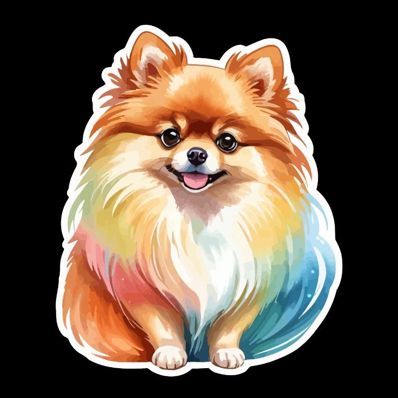 Pomeranian Zwergspitz Wasserfarben