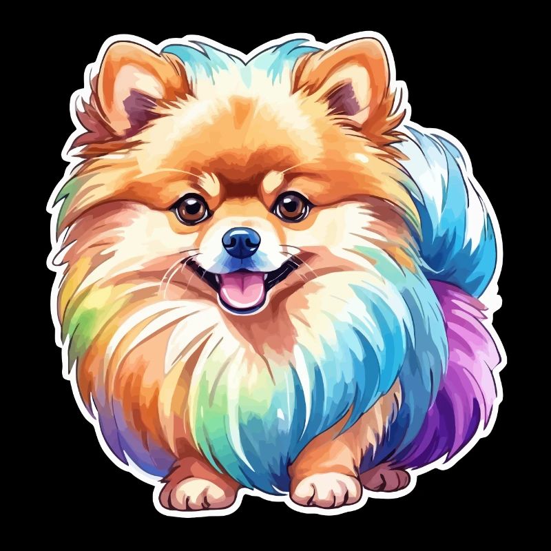 Pomeranian Zwergspitz Wasserfarben