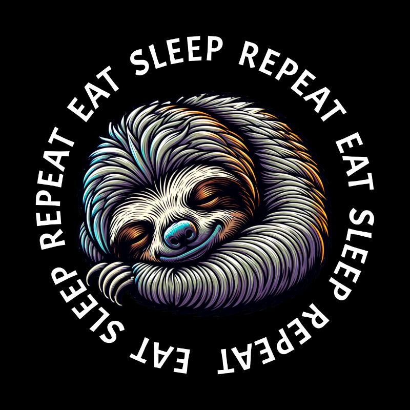 Faultier Eat Sleep Repeat