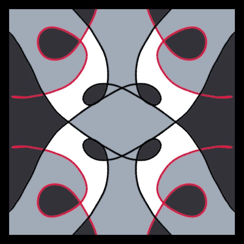 White, black, grey and red pattern