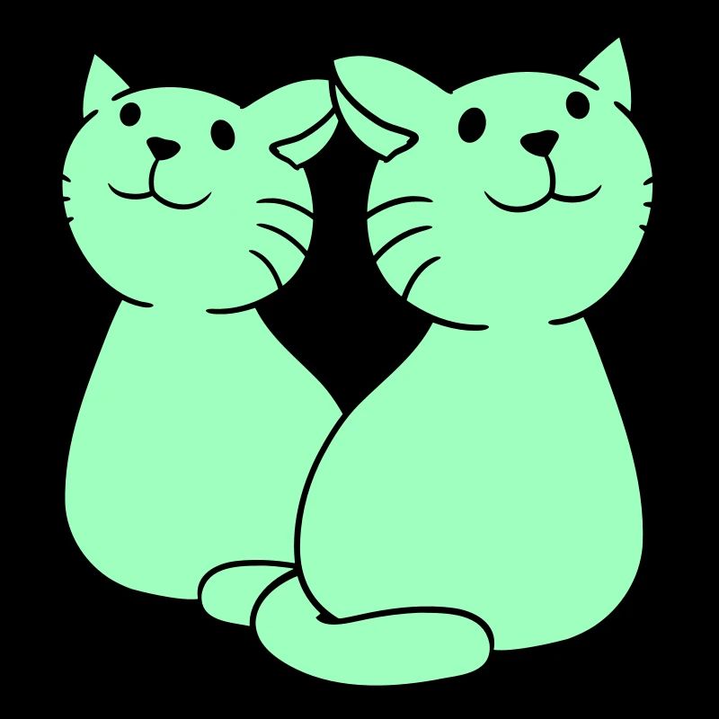 Zwei Glückliche Katzen 2 Freunde Pärchen Team Paar