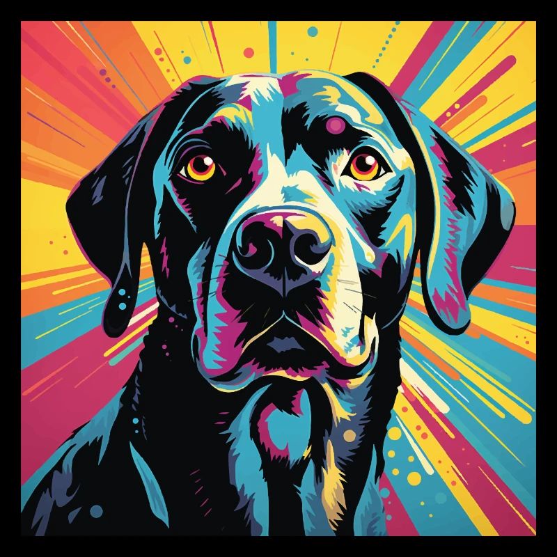 Retro Pop Art Black Labrador