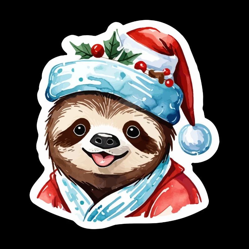 Sloth Christmas Drawing