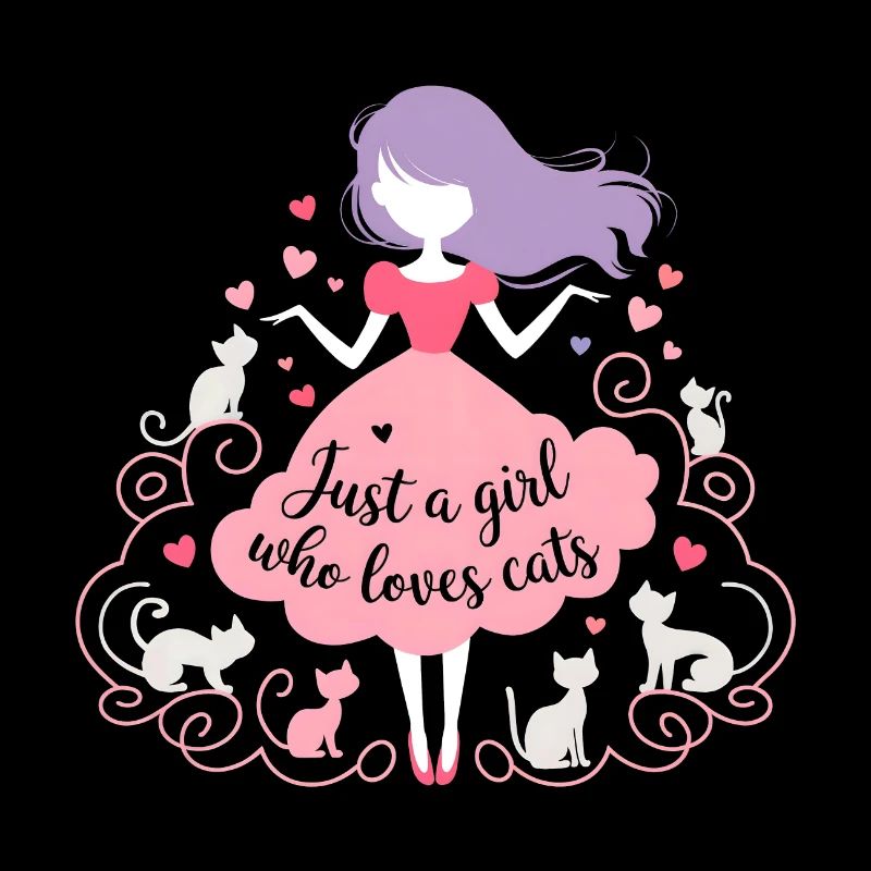 Nur ein Mädchen, das Katzen liebt
