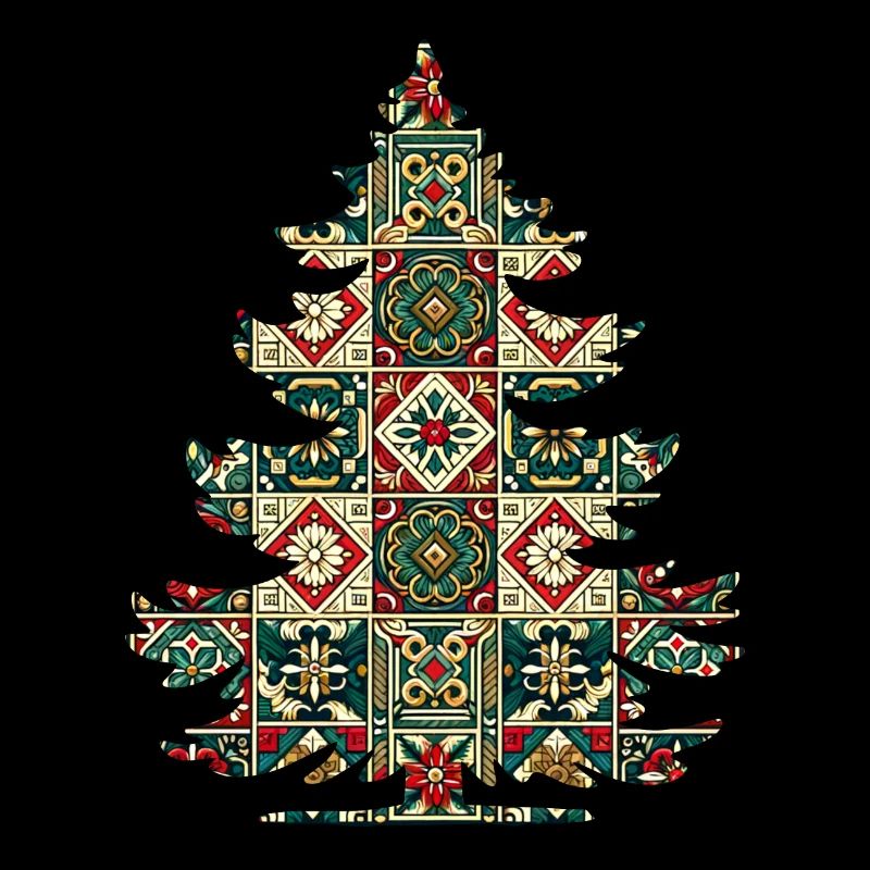 Christmas tree with Christmas colors, Christmas pattern