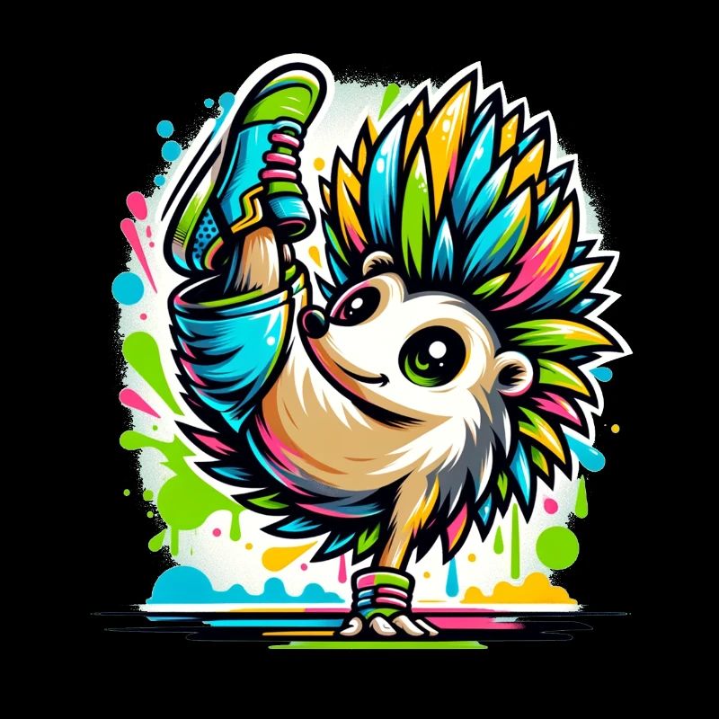 cooler Igel Breakdance Tanzen