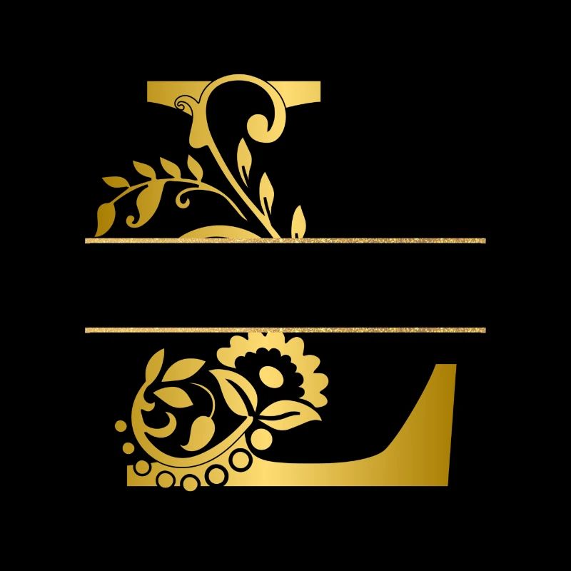 Personalisierter goldener Blumenbuchstabe l - Geschenkidee