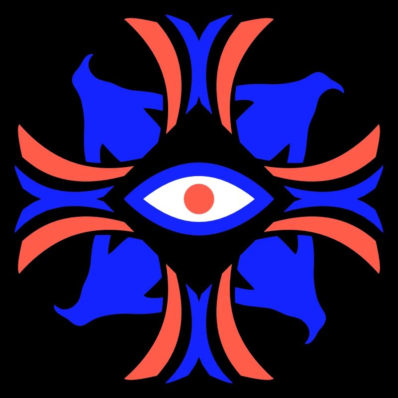 Pingouins abstrait oeil crête emblème bannière logo