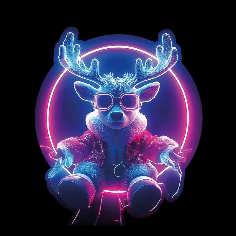 Renne de Noël néon