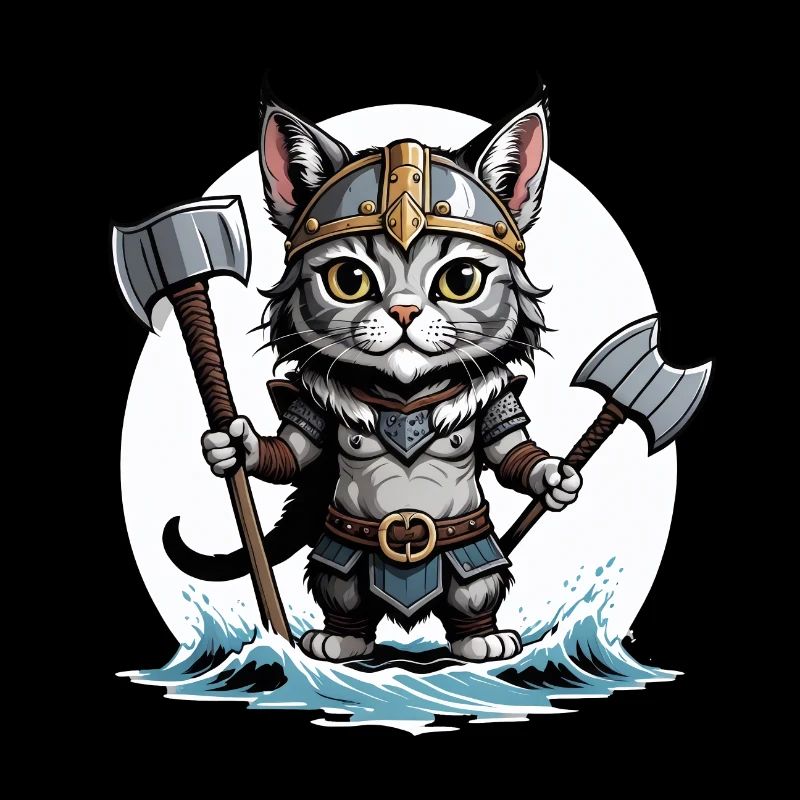 Cat Wikinger Viking Katze Geschenk Süß