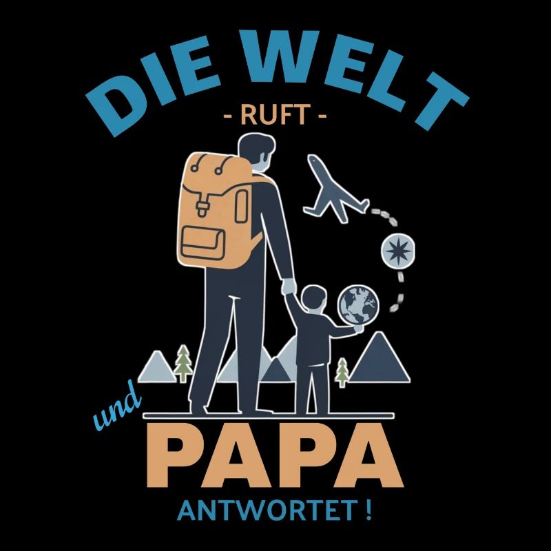 Die Welt ruft Reisender Papa