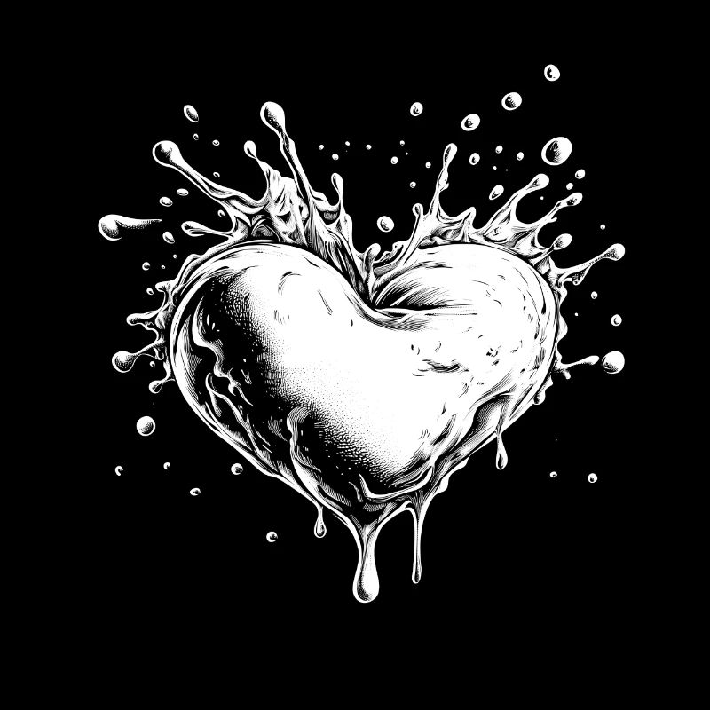 Coeur de style éclaboussure