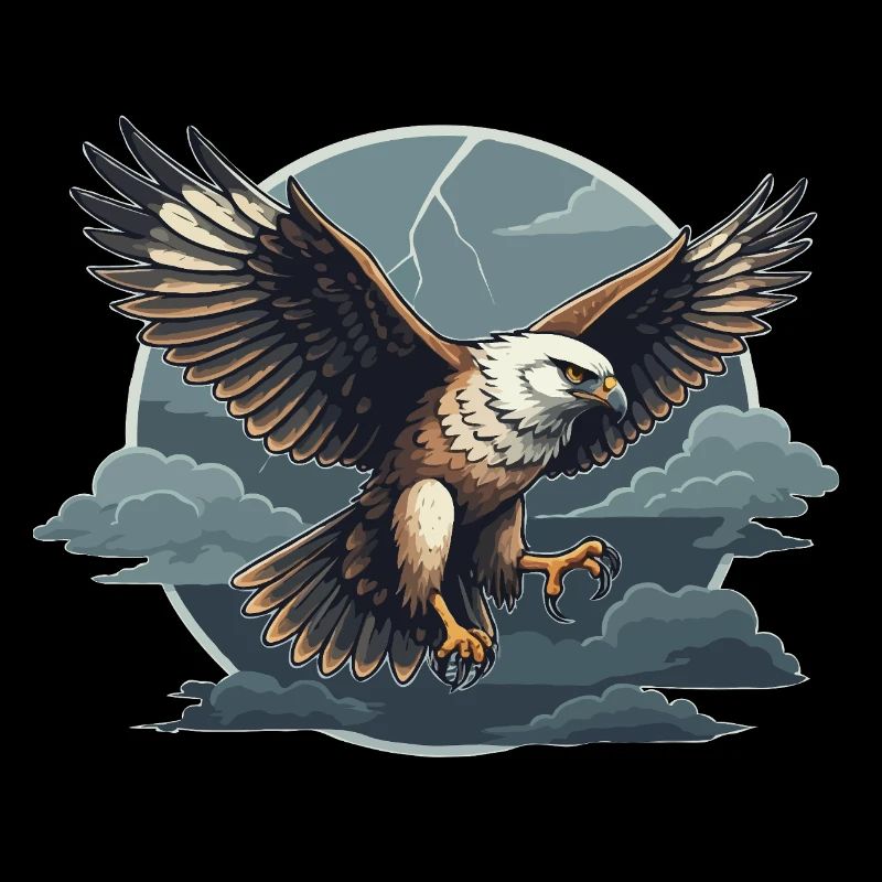 Goshawk and storm clouds