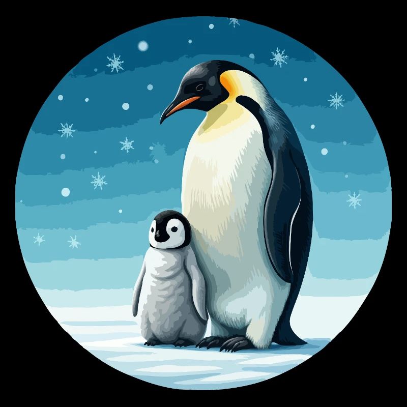 Kaiserpinguin mit Kind