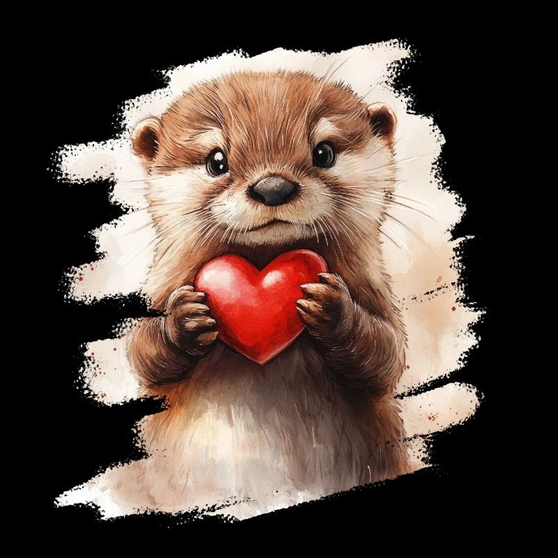 Otter with heart