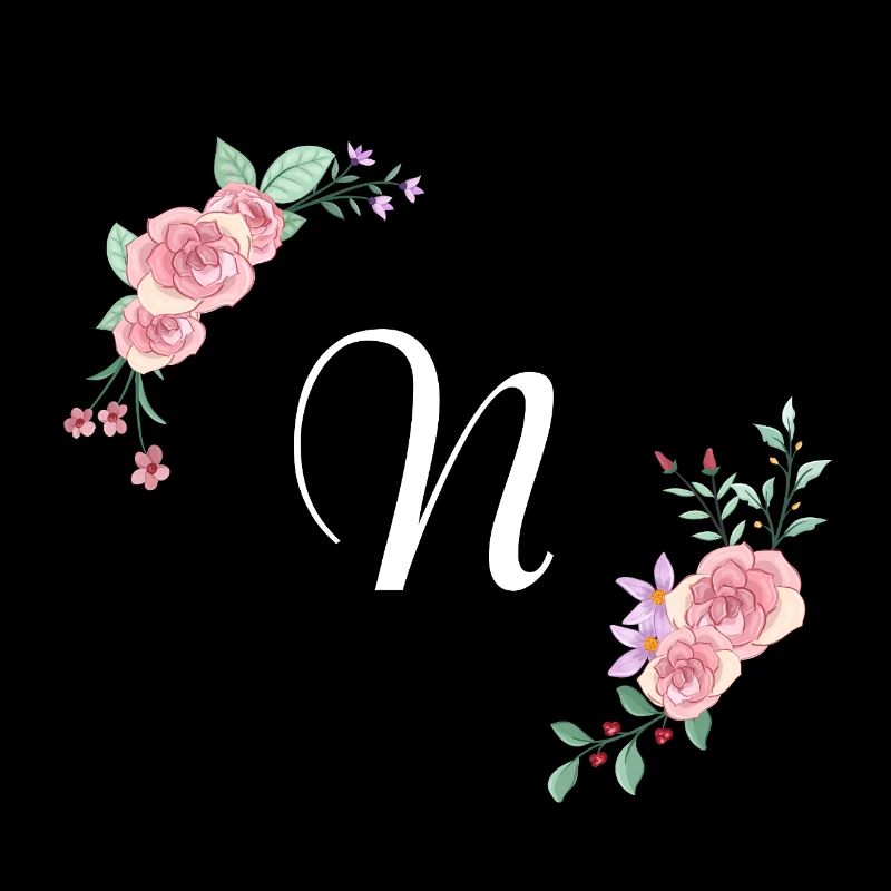Rosa Blumenbuchstabe n