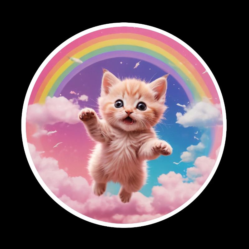 Chaton Rose Arc-en-ciel 1