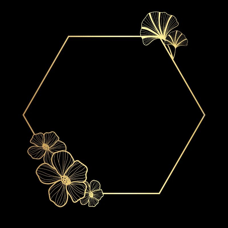 Lettre d cadre Floral doré