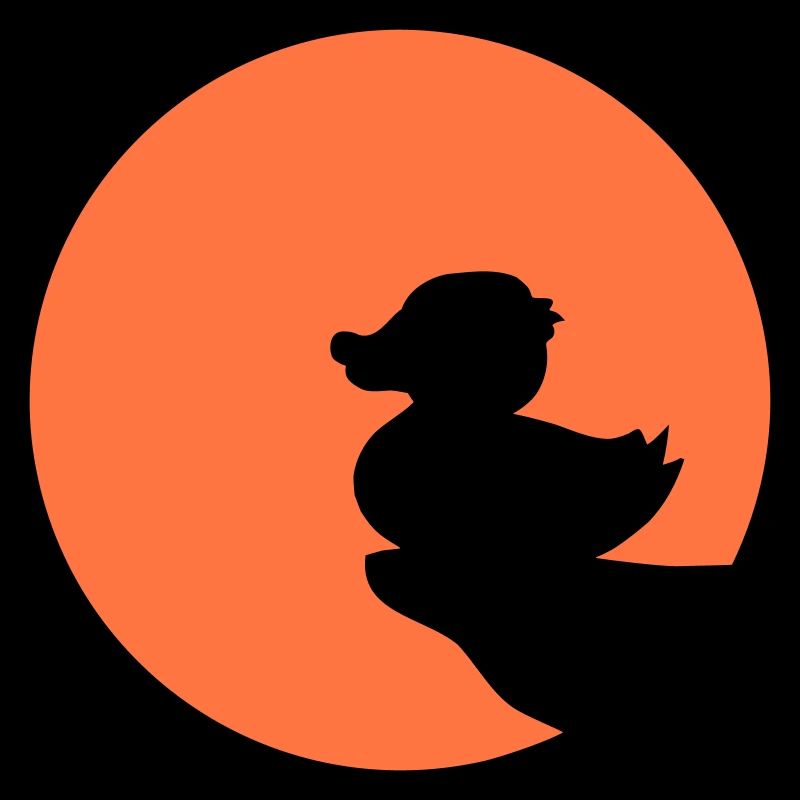 Ente sitzt Mond nachts Klippe Werwolf heulen Wolf