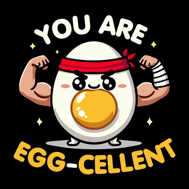 Kawaii Chibi Egg You're Egg-cellent Funny Food Pun