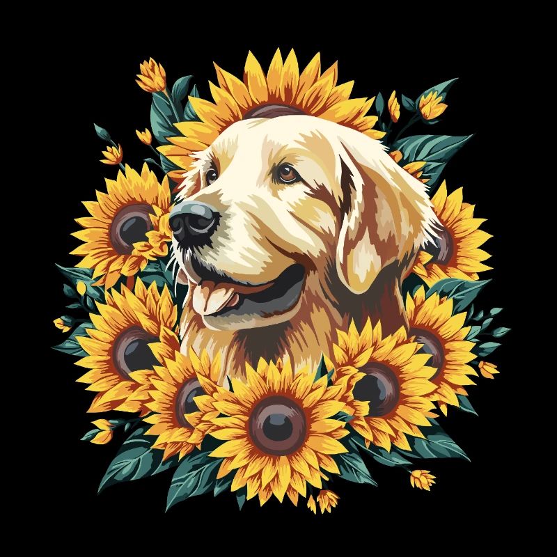 Sunflower Retriever – L’amour doré en fleurs