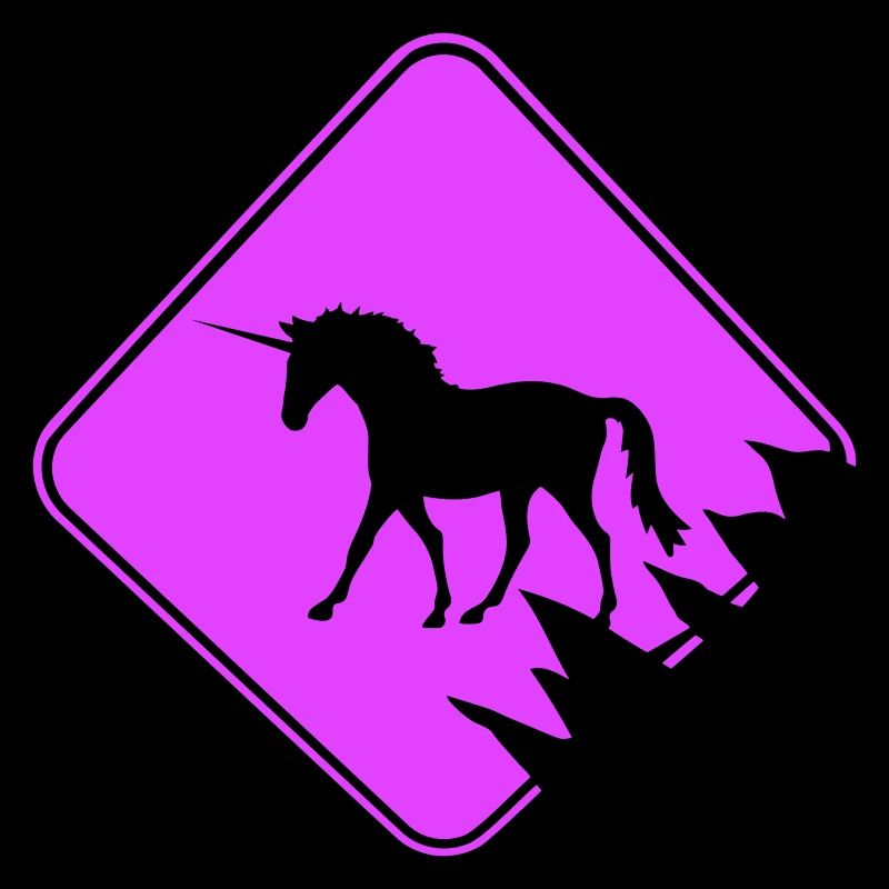 Licorne Signe d’avertissement Danger Prudence Mignon