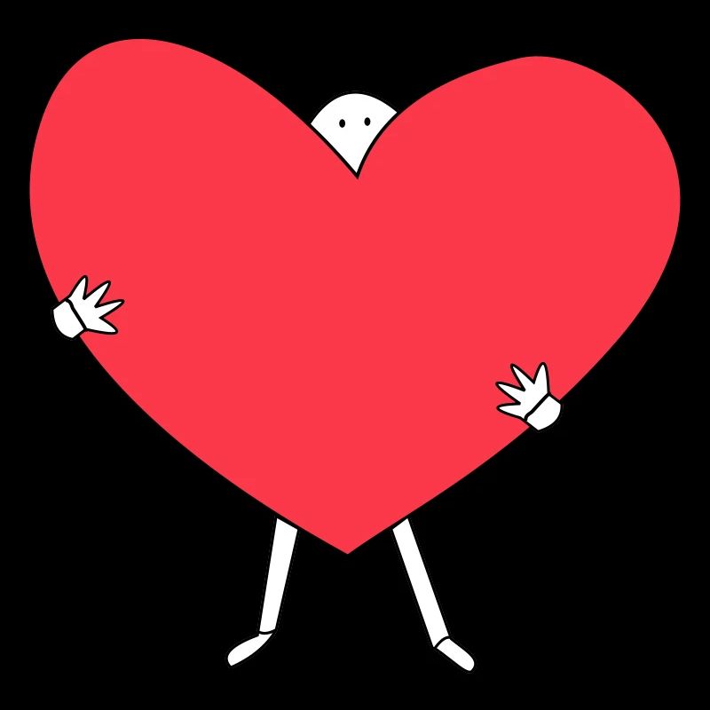 Süßes Männchen mit Herz in den Händen