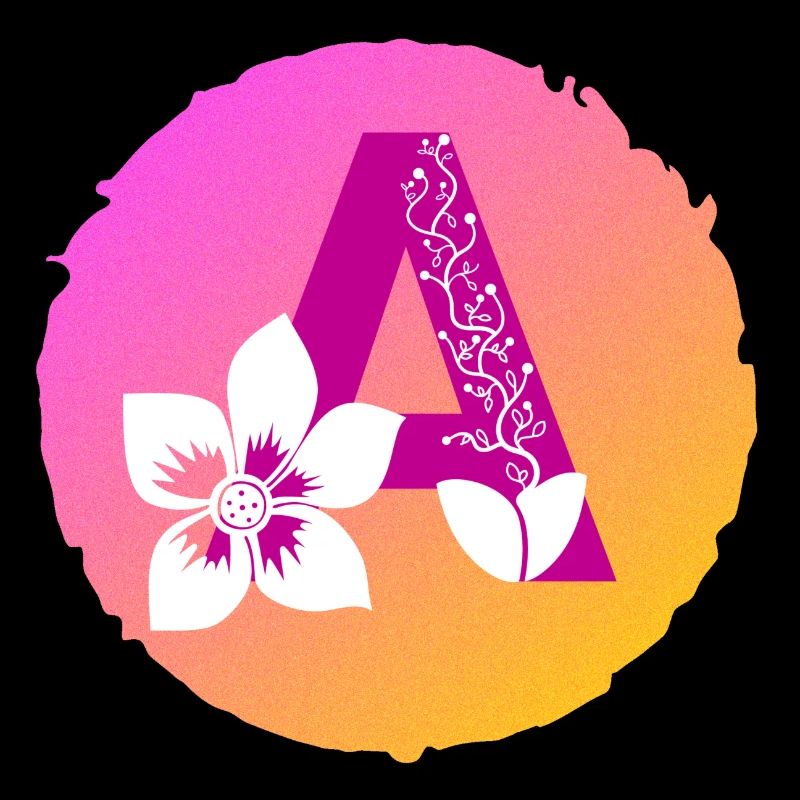 Letter A floral pattern