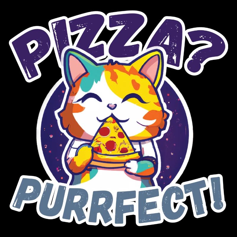 Pizza Purrfect Chat mangeant de la pizza