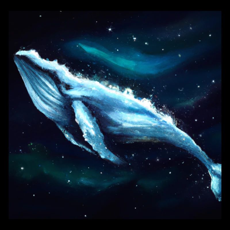 Whale floating in space