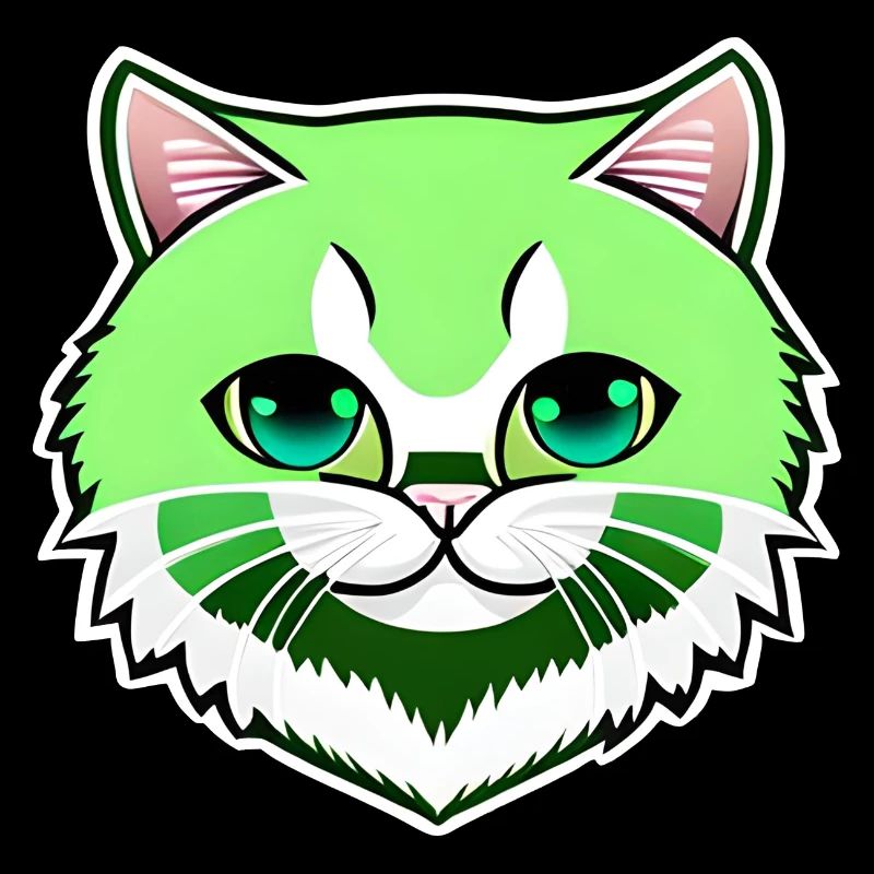 mignon petit chat vert