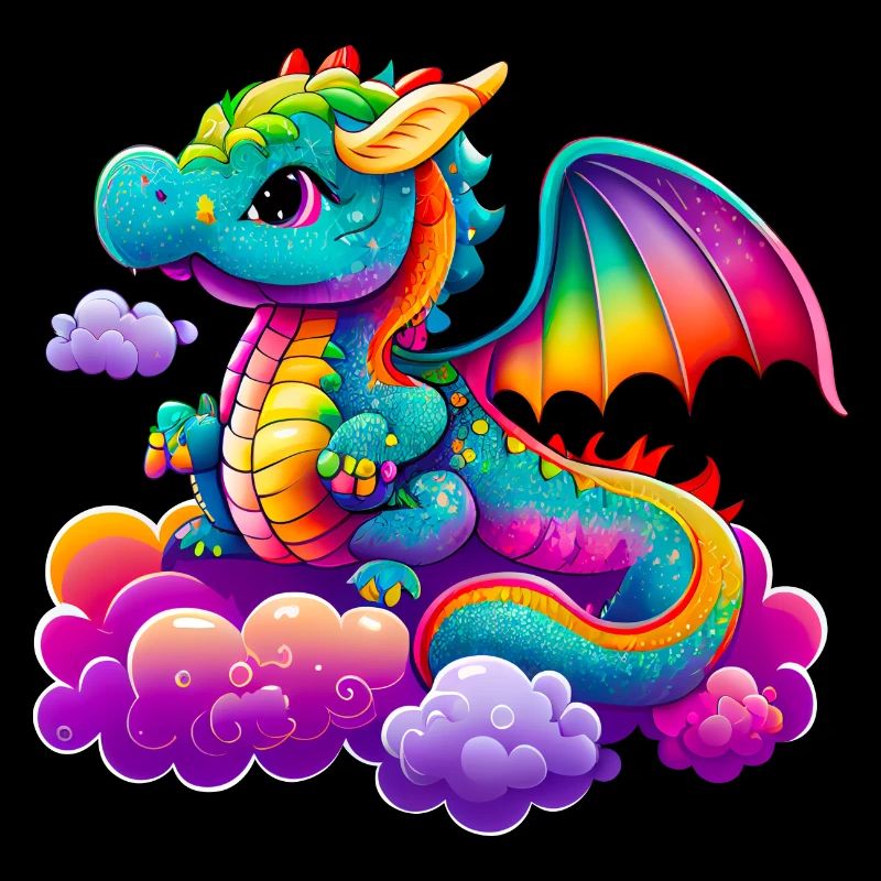Süßer bunter Drache