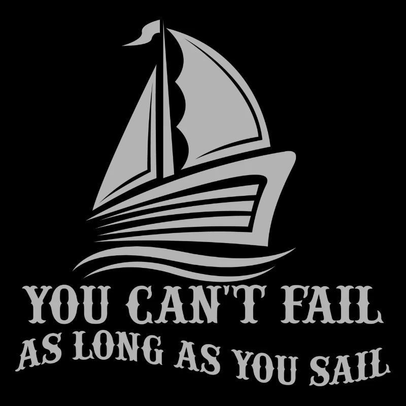 Segelboot mit Slogan