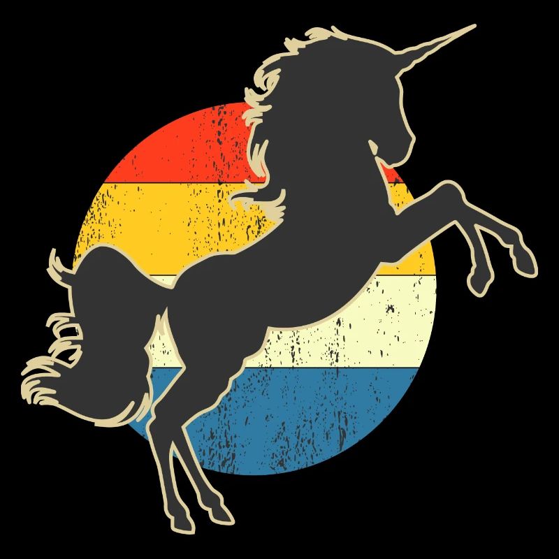 Licorne Rétro Coucher de soleil