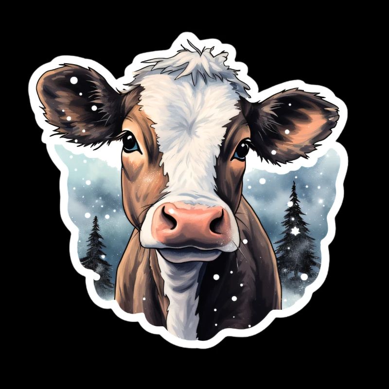 Boeuf dans la neige