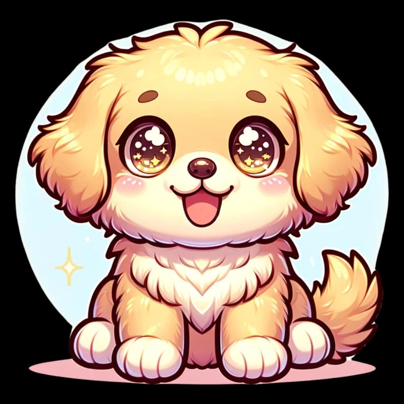 Illustration numérique de mignon extra kawaii doré