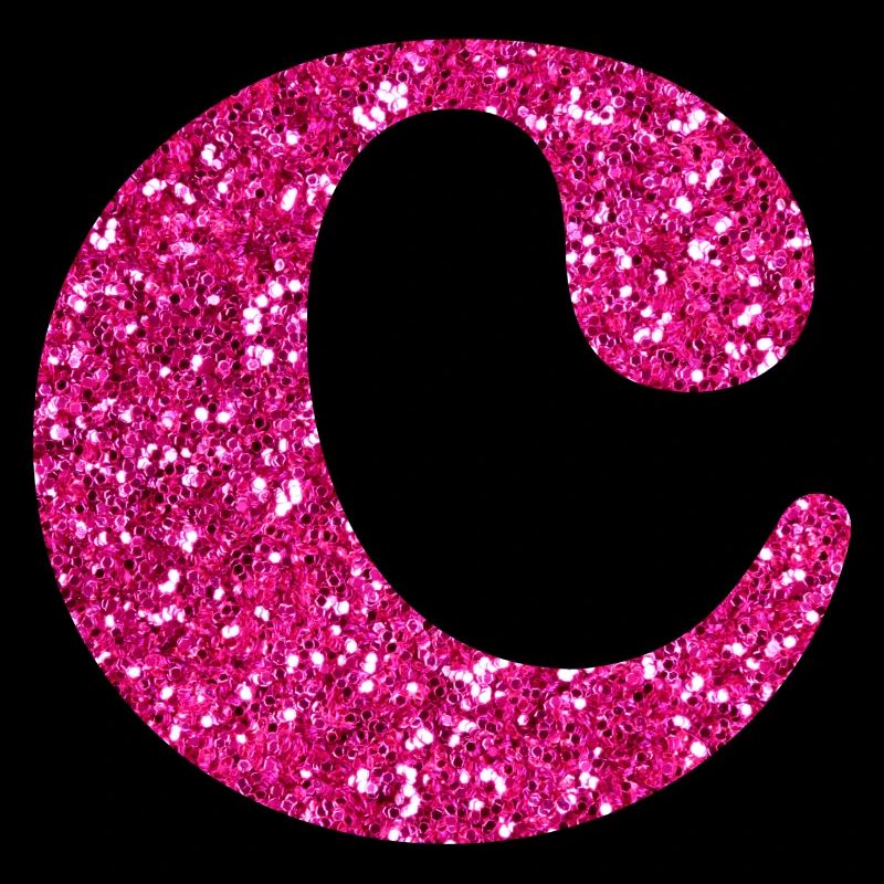 Buchstabe c rosa Glitzer