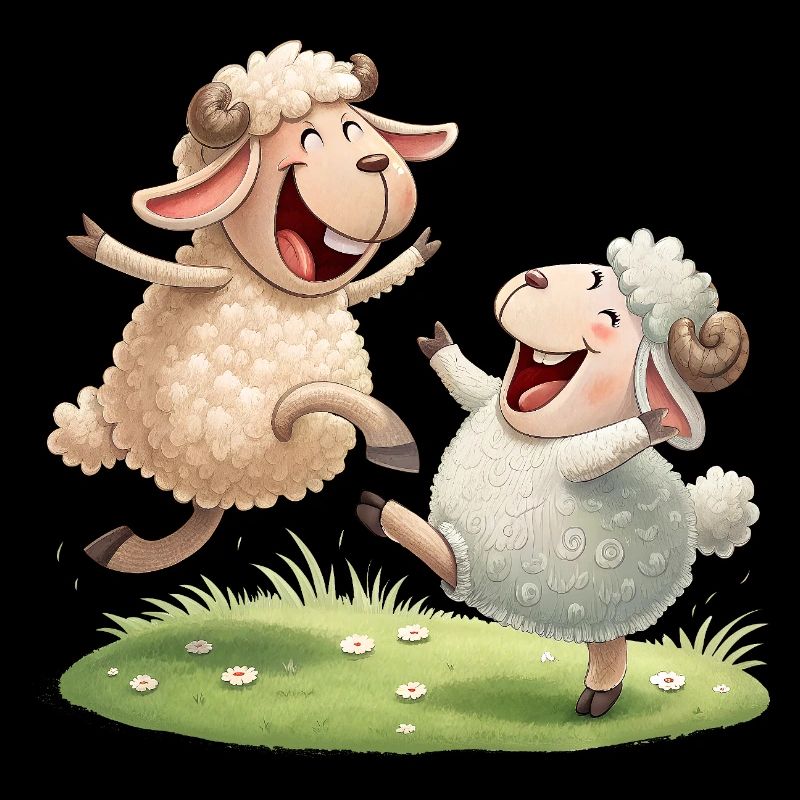 Duo de moutons joyeux