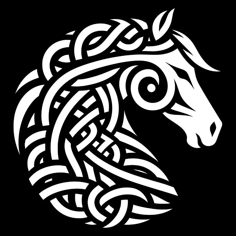 Cheval celtique blanc