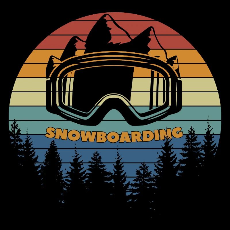 Snowboard with Vintage Sunset