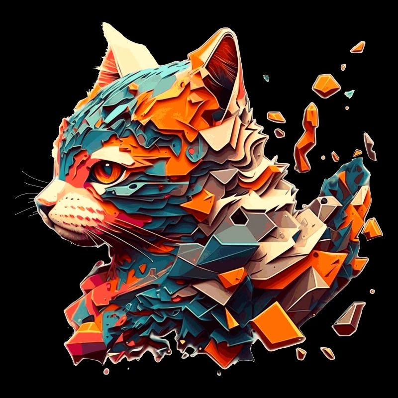 Buntes und farbenfrohes Katzen und Kitten Artwork