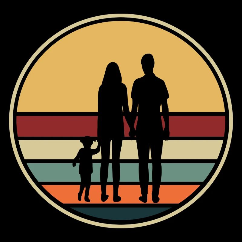 Eltern Familie Geschenk Retro