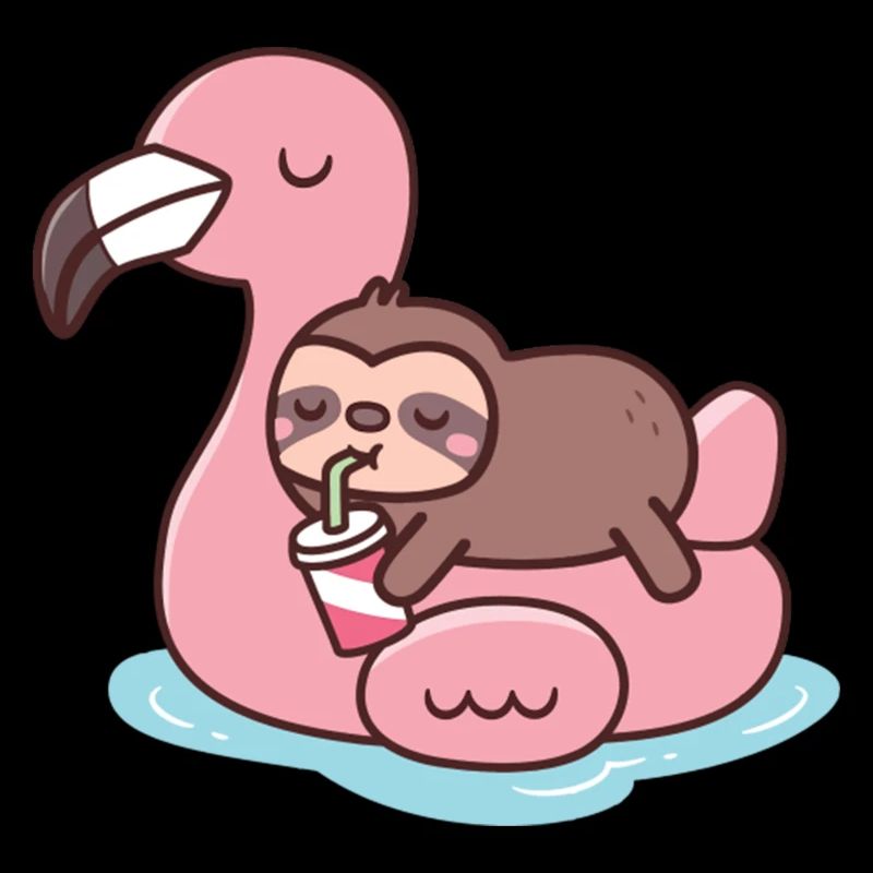 Chilling flamingo sloth beach T Shirt