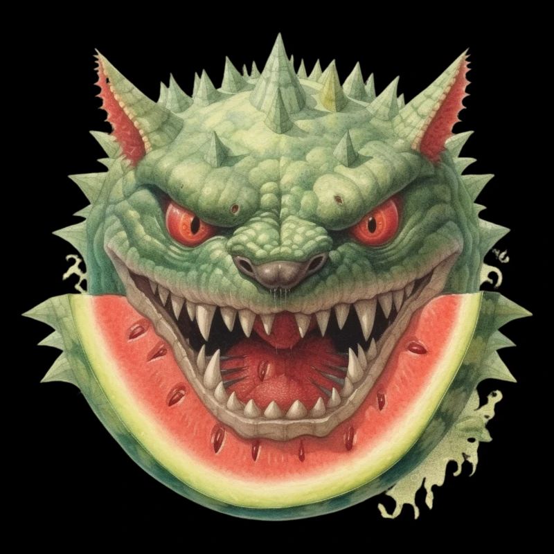 Melon monstre pastèque effrayant amusant